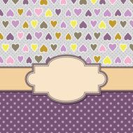 vector vintage frame with hearts N5