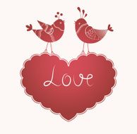 birds in love romantic card