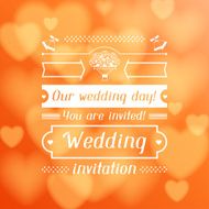Wedding invitation card in retro style N6