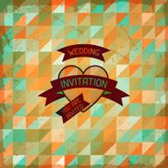 Wedding invitation card in retro style N7