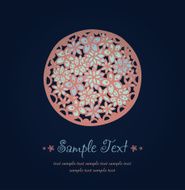 Decorative background with stylized bunch of flowers in round