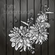 Beautiful flowers on a wooden texture N11