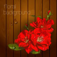 Beautiful flowers on a wooden texture N12
