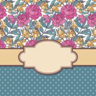 Vintage vector flower frame N149