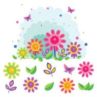 garden floral two digital clip art