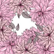 vector frame of abstract pink peony