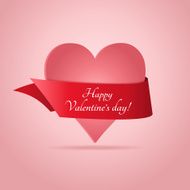 Heart with ribbon Valentine&#039;s day illustration