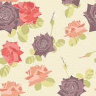 Delicate pattern with roses flowers Seamless background