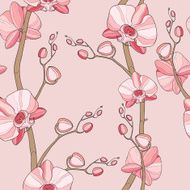 Seamless pattern with orchid N2