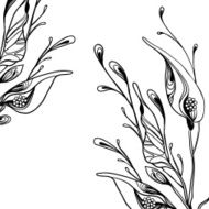 abstract background from flowers lines and curls N2