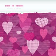 Fabric hearts romantic torn horizontal seamless background