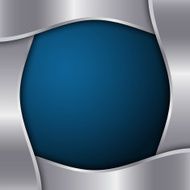 Silver and blue template with empty space