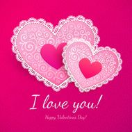 Valentine&#039;s day lacy hearts greeting card