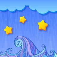Shaded decoration with cloud and stars N2