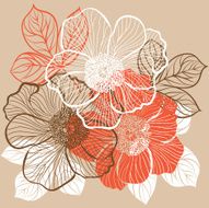 Floral background with flowers of peony N8
