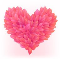 Beautiful heart made from pink petals