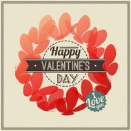 Retro Valentine&#039;s Day greeting card with butterflies - vector illustration