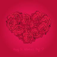 Greeting card by St Valentine&#039;s Day - heart from flowers