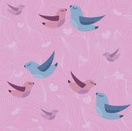 Cute birds in love Valentine Seamless