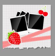 scrapbook elements with photos frame vector illustration N8