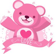Teddy bear love banner