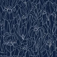 Seamless pattern with irises N2