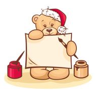 christmas teddy with sign