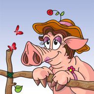 pig with a hat
