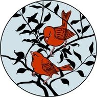 two birds on branch