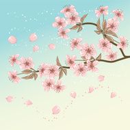 Cherry Tree (Card with stylized vector blossom) N2