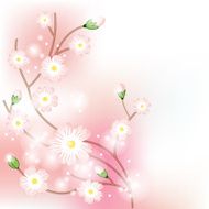 Colorful background with tree blossoming brunch