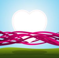 Heart in pink ribbons