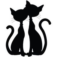 Cute Kitty Couple Silhouette