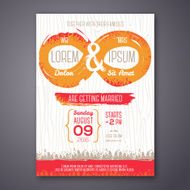 Wedding invitation card with grunge endless symbol
