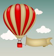 Hot air balloon with blank sign