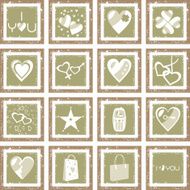 Grunge Icon Set - Valentine&#039;s Day