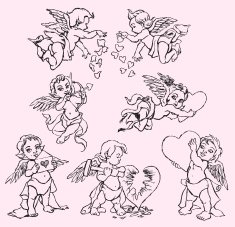 Valentine Cherubs with Hearts