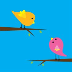 Two cartoon birds Card N2