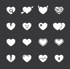 Heart Icons - White Series