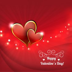 Shiny red hearts background N2