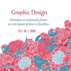 Vintage card with peonies N3