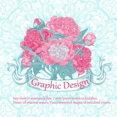 Vintage card with peonies N4