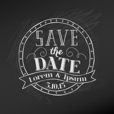 Save the Date - Wedding Chalkboard Card