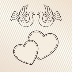 Wedding announcement with doves N2