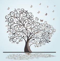Tree swirls hearts and butterflies cdr