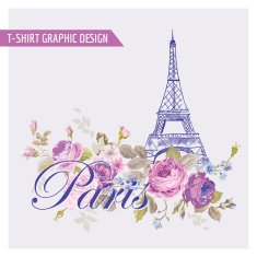Floral Paris Graphic Design - for t-shirt fashion prints N2