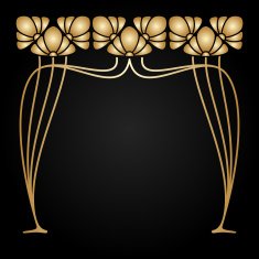 Vector art nouveau frame N6