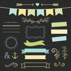 Design elements on chalk board N2