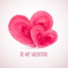 Vector watercolor hearts for Valentine's day cards designs N2