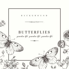 Card with butterflies and flowers N7